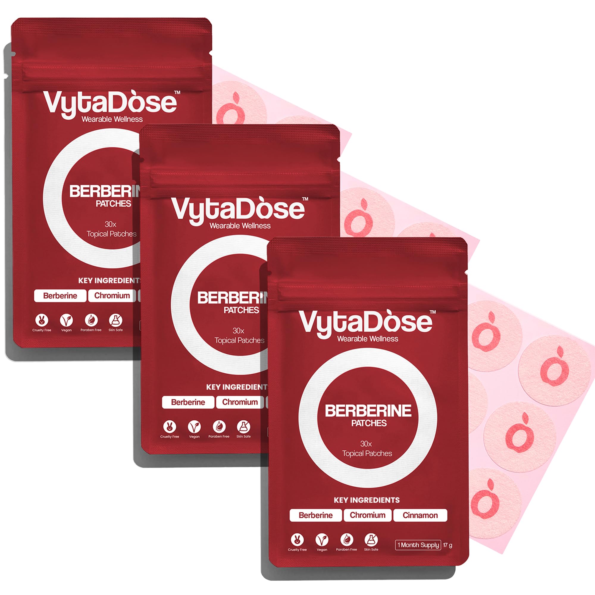 Vytadose Premium Berberine Patches with Green Tea 3 Pack