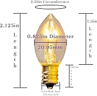 Vista 6 de EST. LEE DISPLAY L D 1902 Bombillas C7 para el 4 de julio, luces de Navidad multicolor transparentes, bombillas de repuesto rojas, blancas y azules
