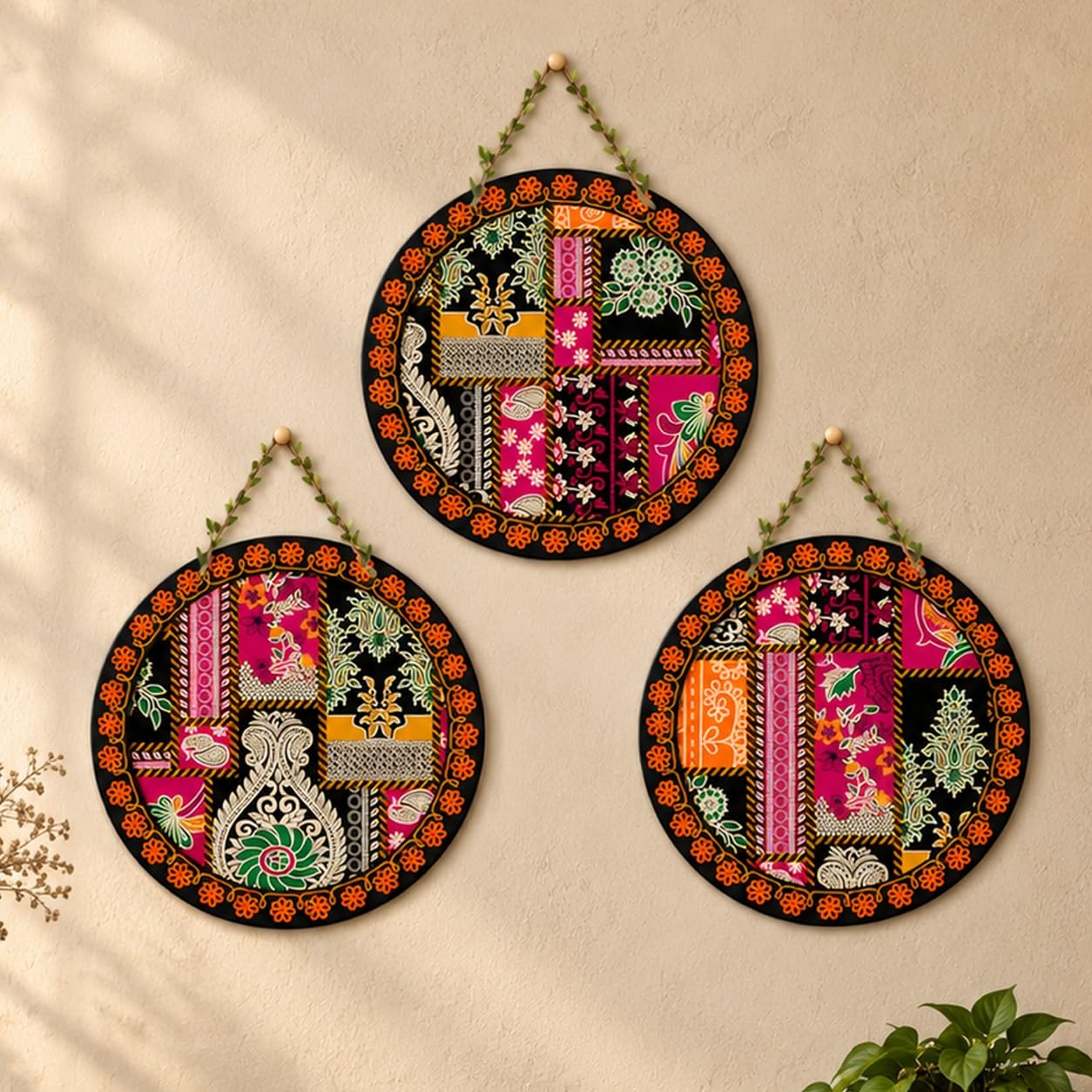 Artvibes Flower Wall Hangings - Set of 3 -7