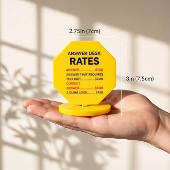 NiOffice Answer Desk Rates Sign、回転式アクリル製面白い装飾。