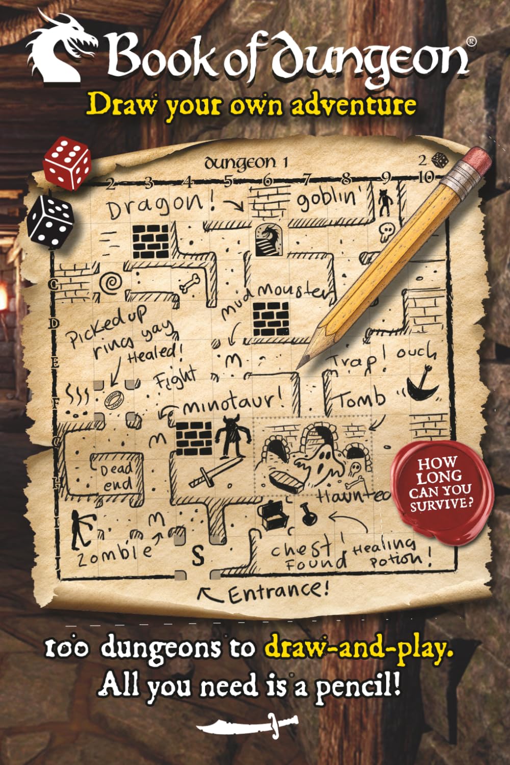 Book of Dungeon - A dungeon-scrawler draw-and-play adventure book