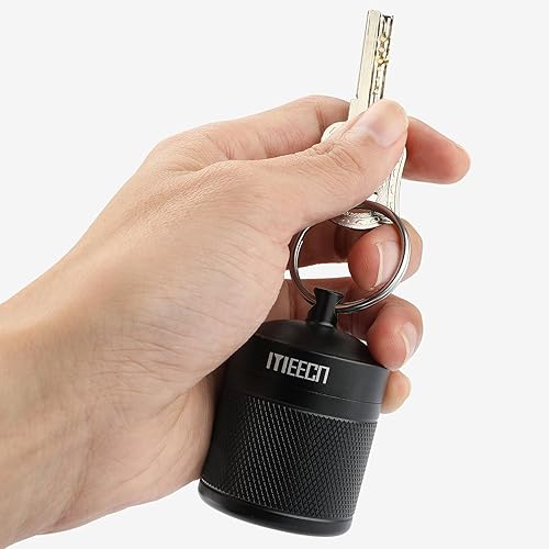 Miniatura 4 de MEECN Soporte para pastilleros para llavero, pastillero, contenedor de pastillas impermeable de aluminio, organizador de pastillas para viajes al