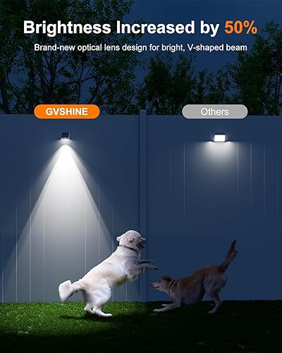 Miniatura 3 de Paquete de 12 luces decorativas para vallas solares para exteriores, impermeables, con lente LED blanca fría, para pared exterior, cubierta, patio,