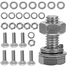 20pcs M6 Stainless Steel Hexagon Screw Nut and Bolt Set with 16mm Thread Length and Flat Washers Metric Bolt Kit for Industrial and Mechanical Fastening Applications