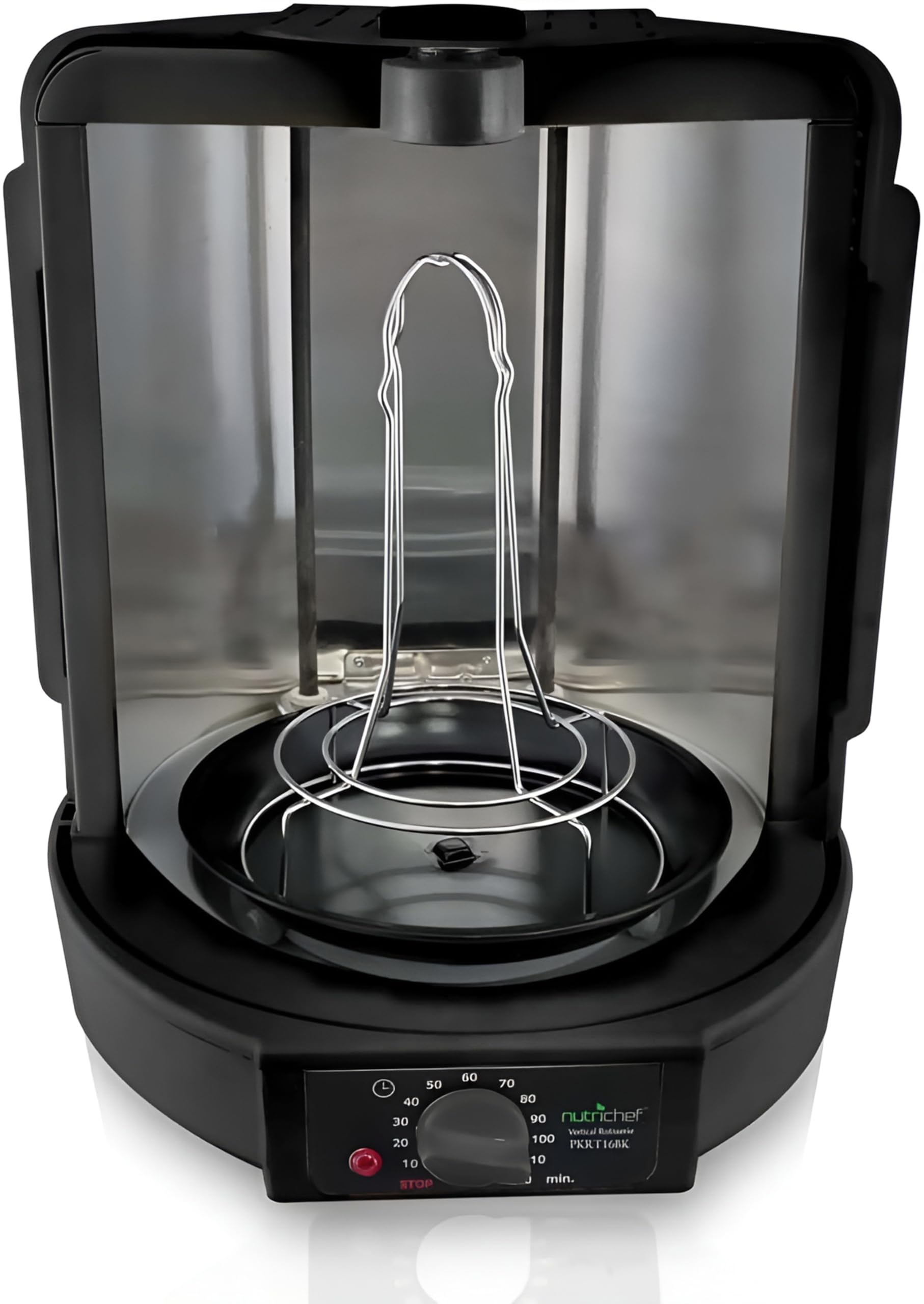 NutriChef Horno Giratorio Vertical de Sobremesa 700W Parrilla Eléctrica Rotativa para Pollo Kebab Shawarma