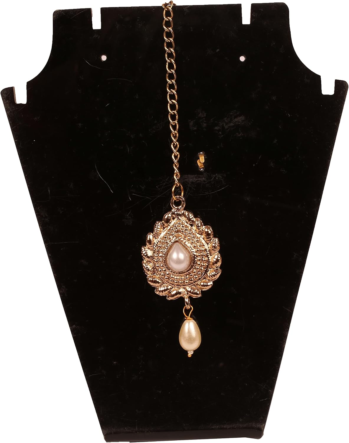 Touchstone Indian Kundan Filigree Maang Tikka for Women, Antique Gold Tone
