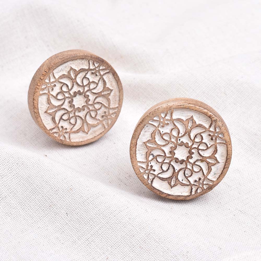 IndianShelf 2 Packs Brown White Drawer Knobs Decorative Dresser Knobs Wooden Cabinet Knobs Boho Drawer Pulls Unique Wood Kitchen Handles Modern Door Hardware Premium Single Hole (B0BR7P16M3) Amazon Price History, Amazon Price Tracker