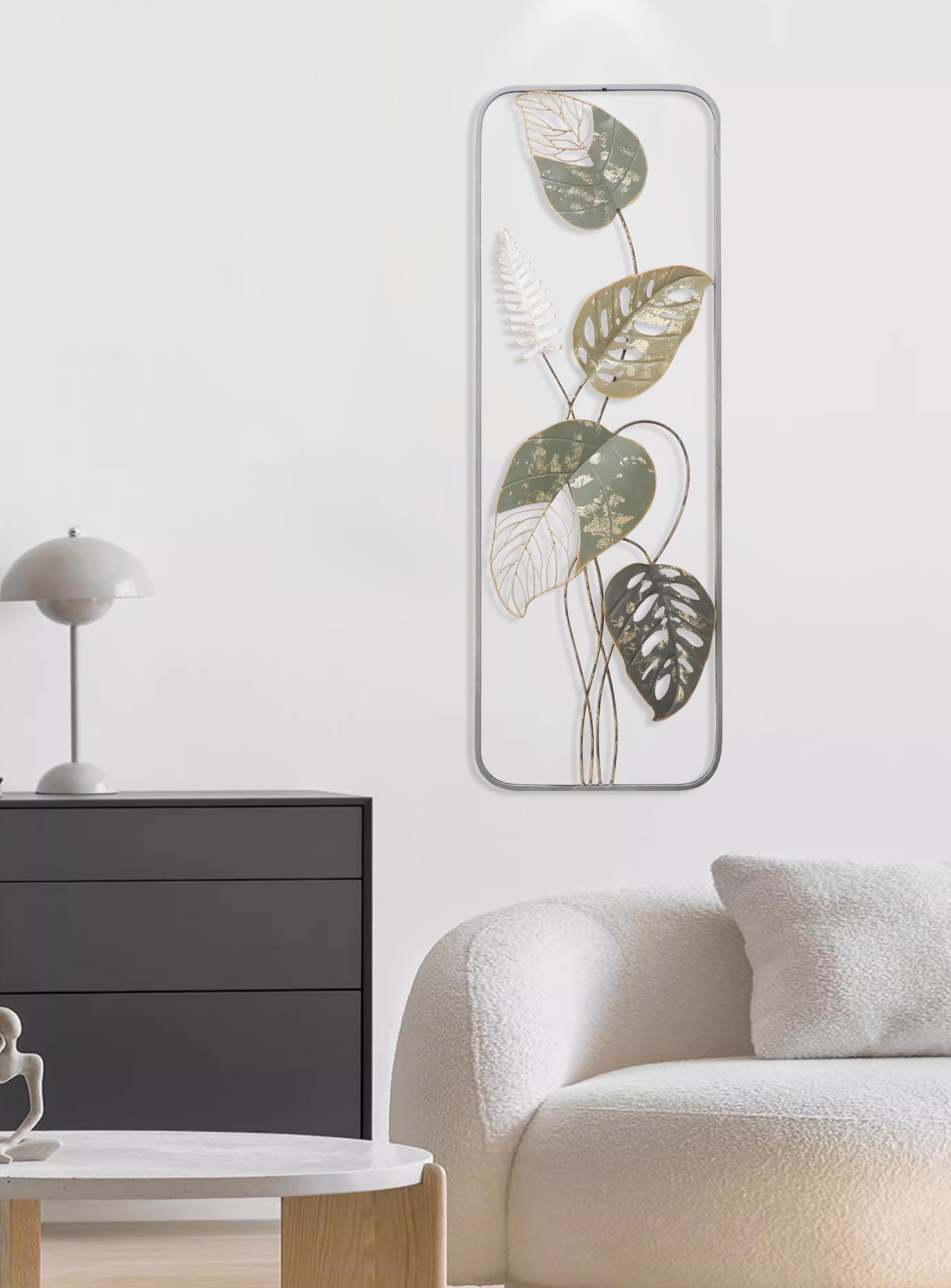 Kobolo Wandbild Wanddeko Metallbild ADANSONI Metall gold grün Grau