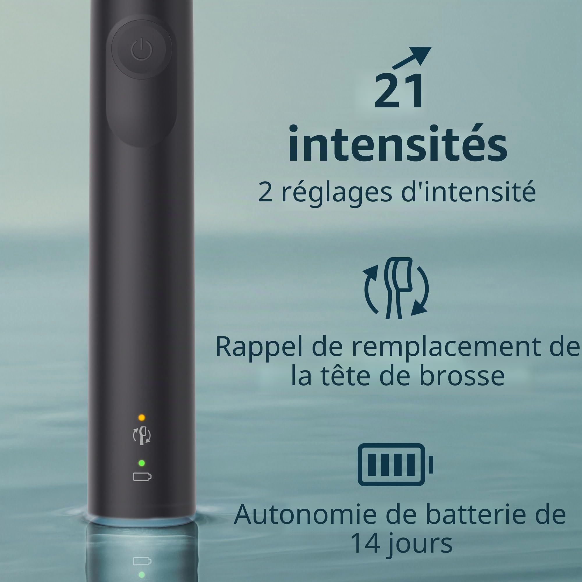Philips Sonicare 4100 Power Brosse à dents électrique rechargeable avec capteur de pression Noir