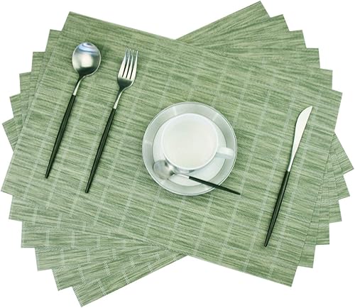 Miniatura 21 de Manteles individuales de plástico, juego de 6 manteles individuales lavables antideslizantes para mesa de comedor, manteles individuales de mesa