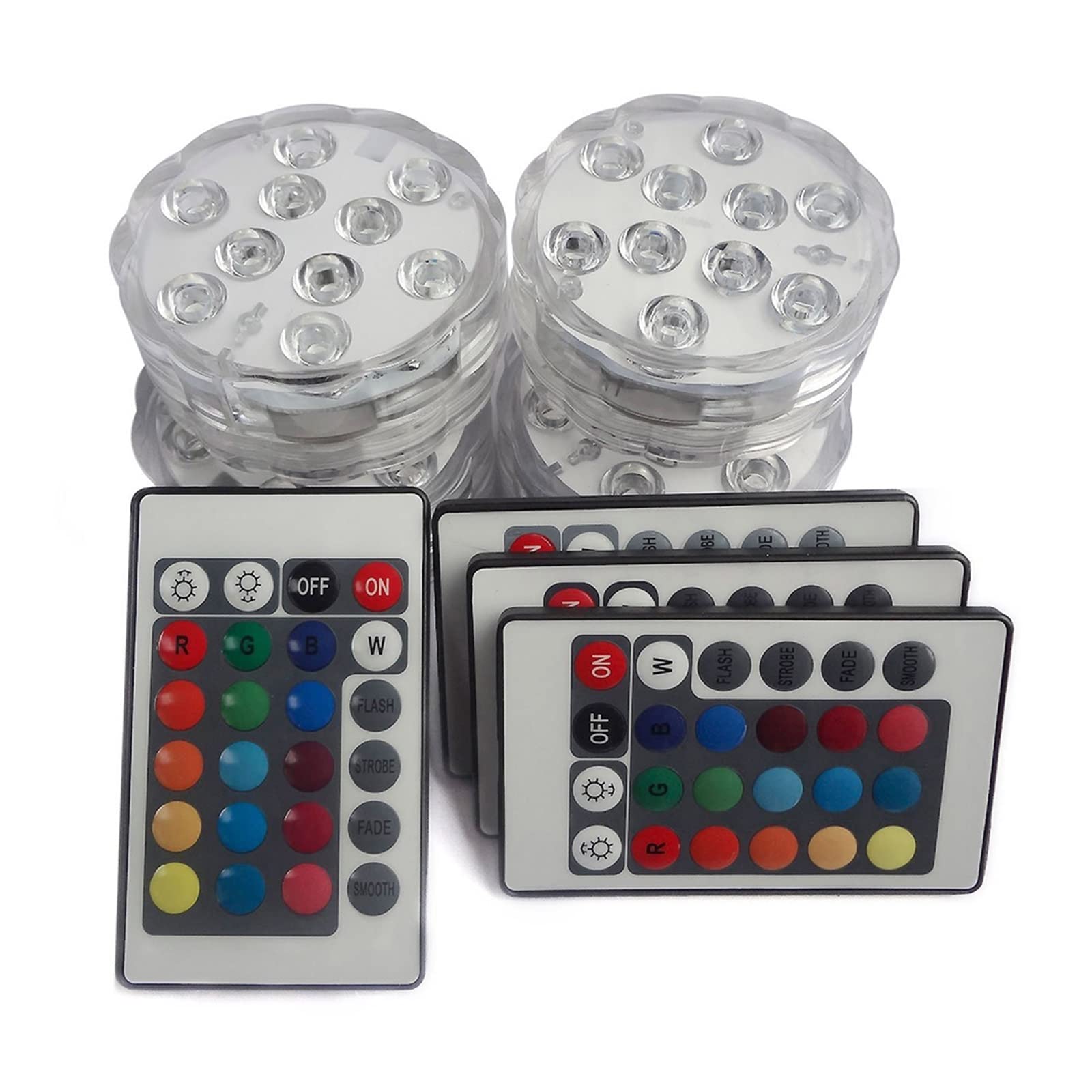 Luz de buceo con Control remoto RGB IP68, luces subacuáticas impermeables, estanque, piscina, lámparas decorativas noche for acuario Bajo Consumo De EnergíA(1 controller 9 Lamp)