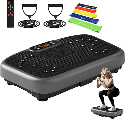 Miniatura 10 de SoftGym Vibration Plate Exercise Machine for Lymphatic Drainage,Power Vibrate Stand Shake Board 450 Lbs Capacity Whole Body Workout Waver with