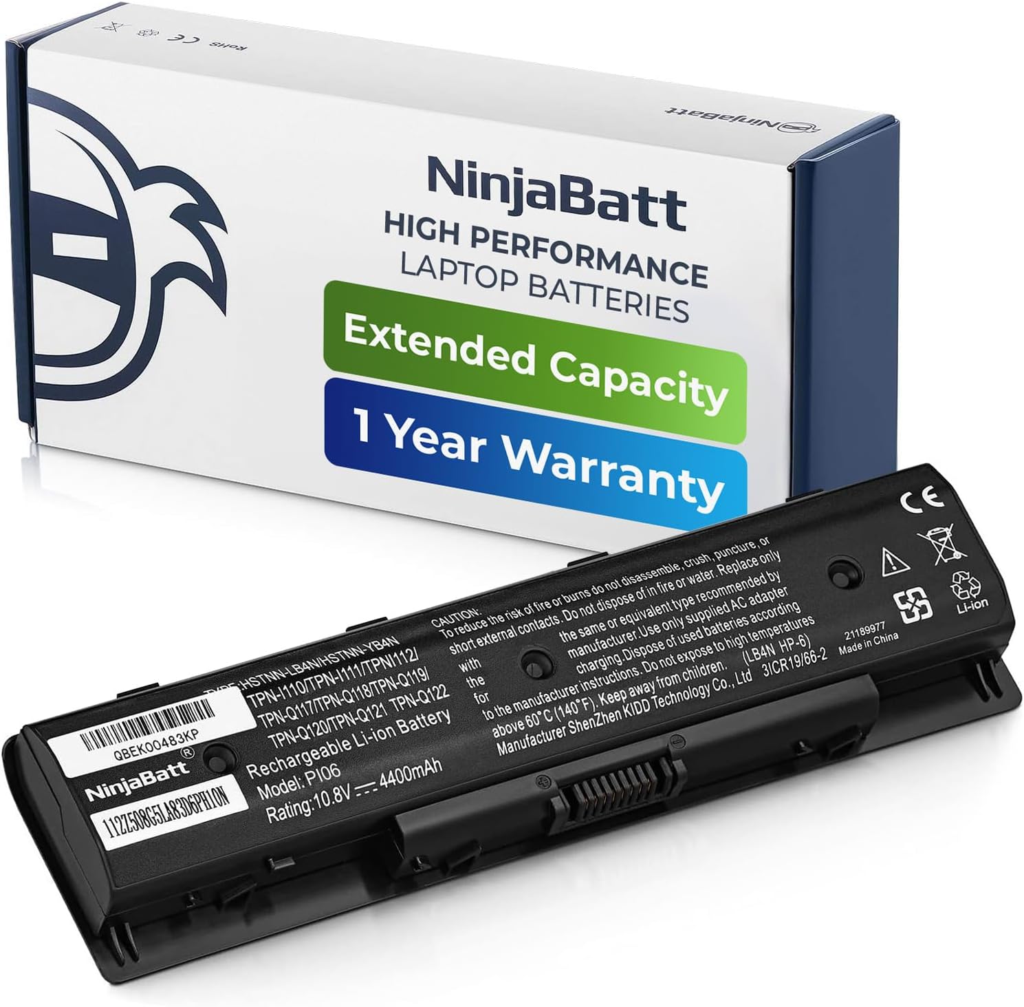 NinjaBatt 6-cell 4400mAh HP Laptop Battery