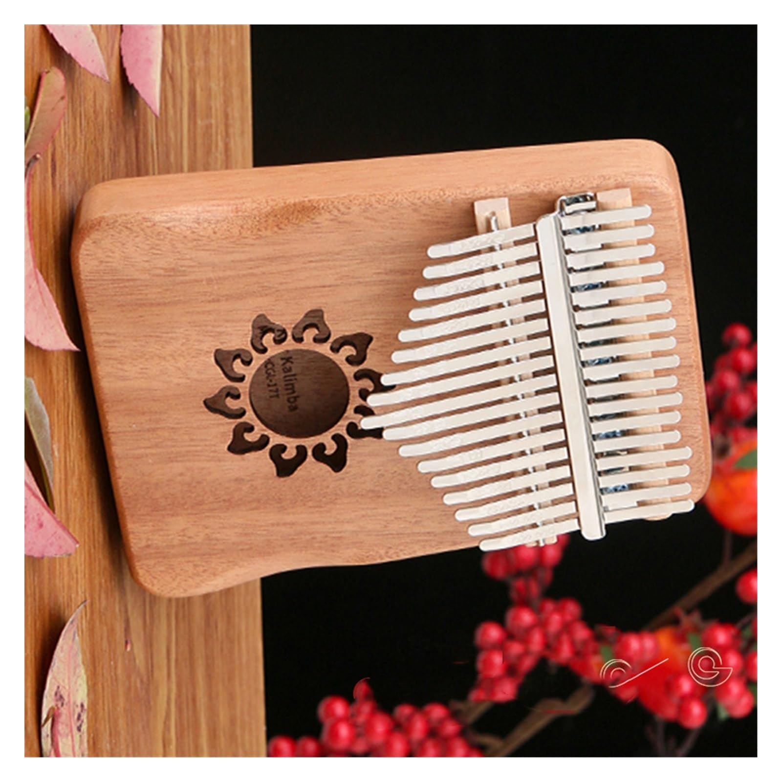 kalimba mini Osłona dłoni w kolorze drewna, skala chromatyczna, 17-tonowy fortepian kciukowy Kalimba Kalimba, przenośny fortepian dla początkujących