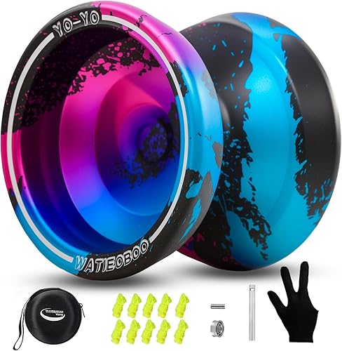 Miniatura 14 de WATIEOBOO yoyo TC4 Titanio de Aviación Grado Profesional Yoyo No Responsivo para Adultos Competencia Profesional de Yo-Yo, Concurso de yo-yos, y