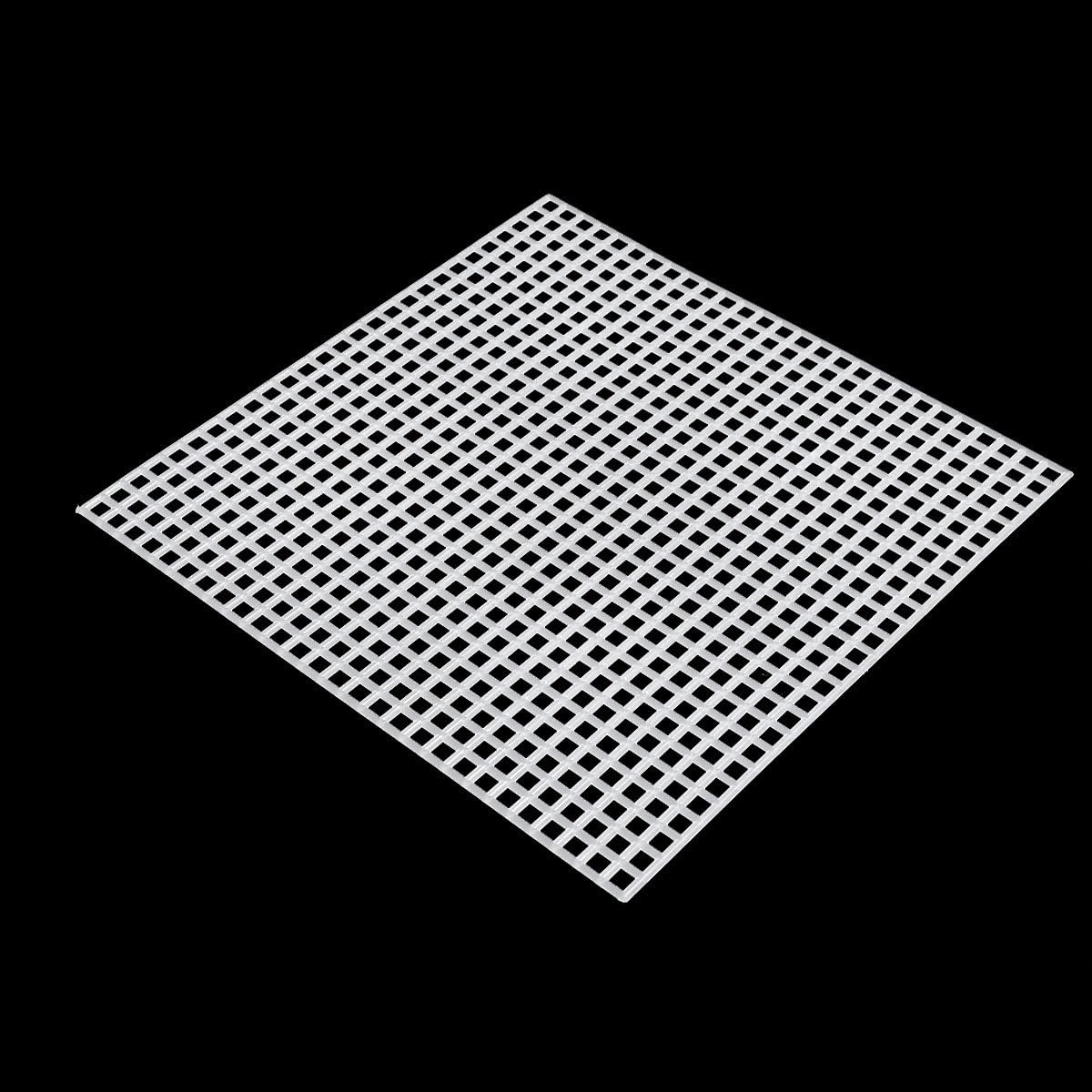 LALAFINA Kunststoff Mehrzweck Netzgewebe 30 Stück Weißes Quadratisches Bastelgitter 10X10cm für Kreuzstich und Nadelspitzenprojekte