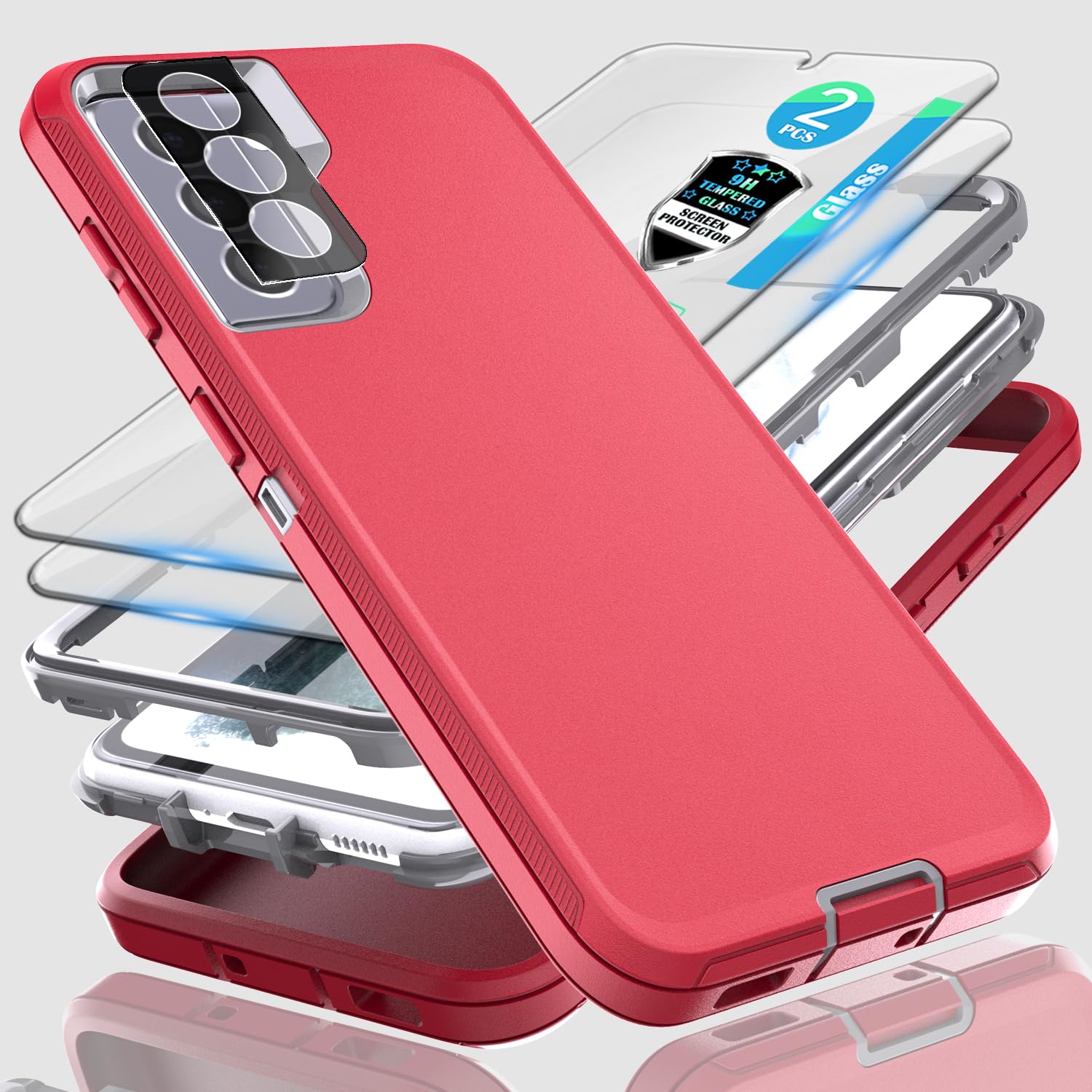 Coque Samsung S21 Plus robuste 3 en 1 compatible empreinte digitale - 7
