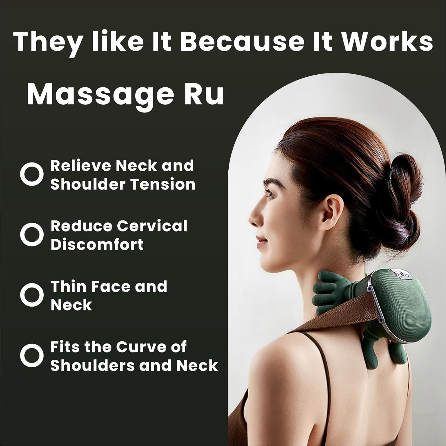 Touch True Massager, 4D Wireless Bionic Heated Massager, Cordless Portable Neck and Back Massager, Simulated Human Hand Design