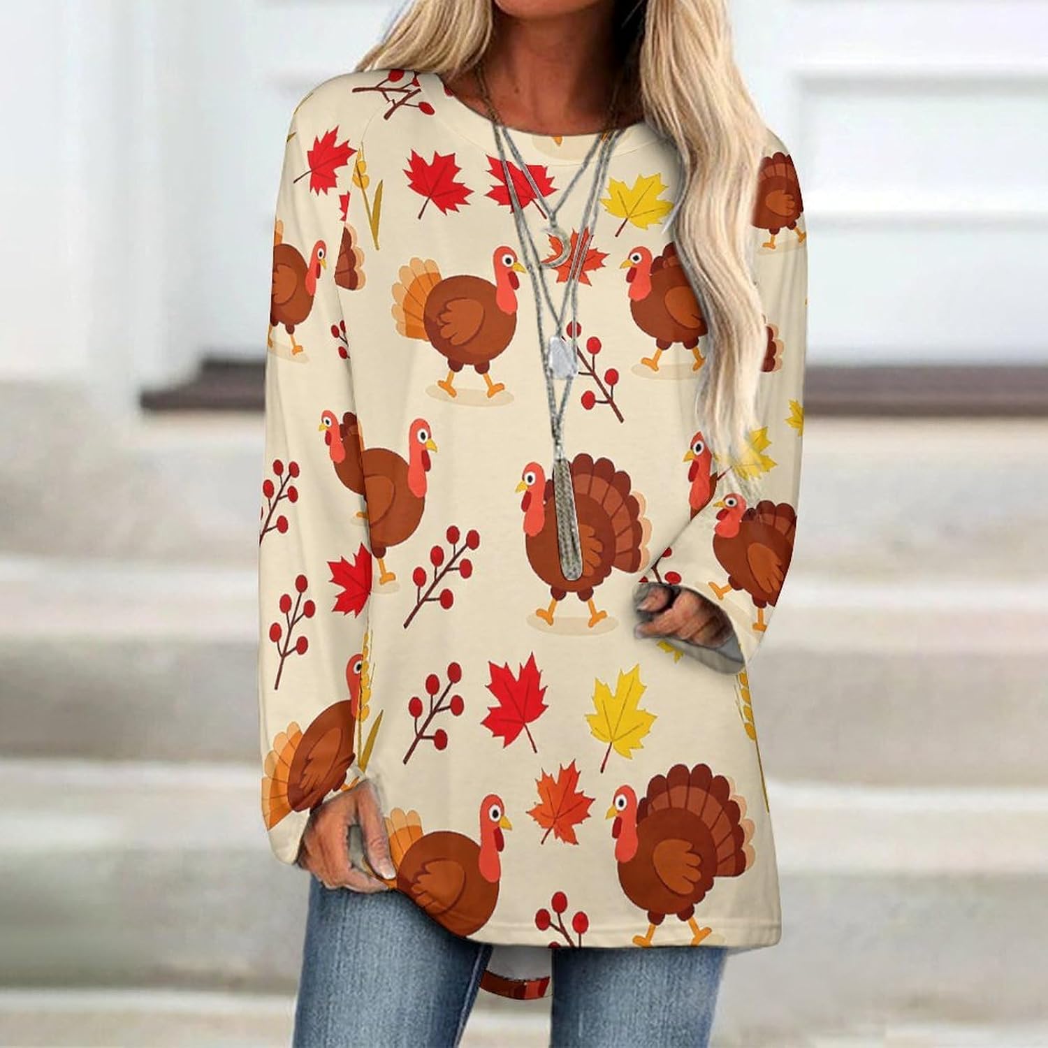 Women's Raglan Long Sleeve T-Shirt Casual Crewneck Blouse, Soft Basic Long Top