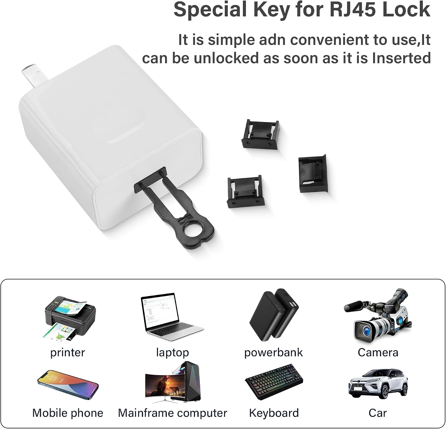 GINTOOYUN USB Port Lock Removable USB -A Port Blocker with 2 Key and 10 USB Lock for PC,Laptop & Protect Information Security,Dust &Moisture Resistant Shield (Black)