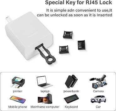 GINTOOYUN USB Port Lock Removable USB -A Port Blocker with 2 Key and 10 USB Lock for PC,Laptop & Protect Information Security,Dust &Moisture Resistant Shield (Black)