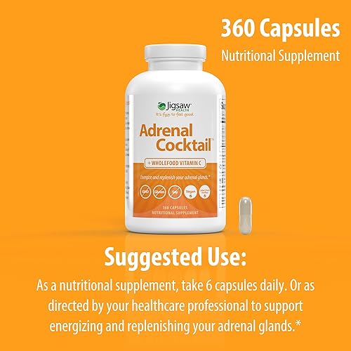 Vista 15 de Jigsaw Health Cóctel suprarrenal con vitamina C de alimentos integrales, 60 porciones