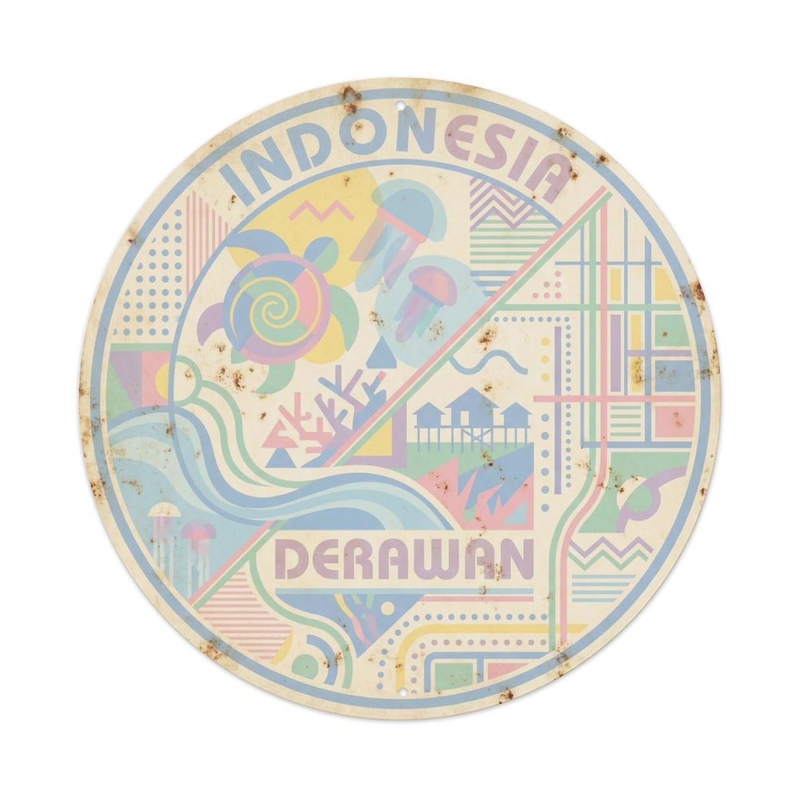 Derawan Islands Indonesia Coastal Journey Mid Century Metal Tin Sign