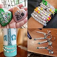 Vista 26 de 100 cuentas de letras blancas redondas de acrílico del alfabeto, cuentas de la letra L, para hacer joyas, pulseras, collares, llaveros, bricolaje