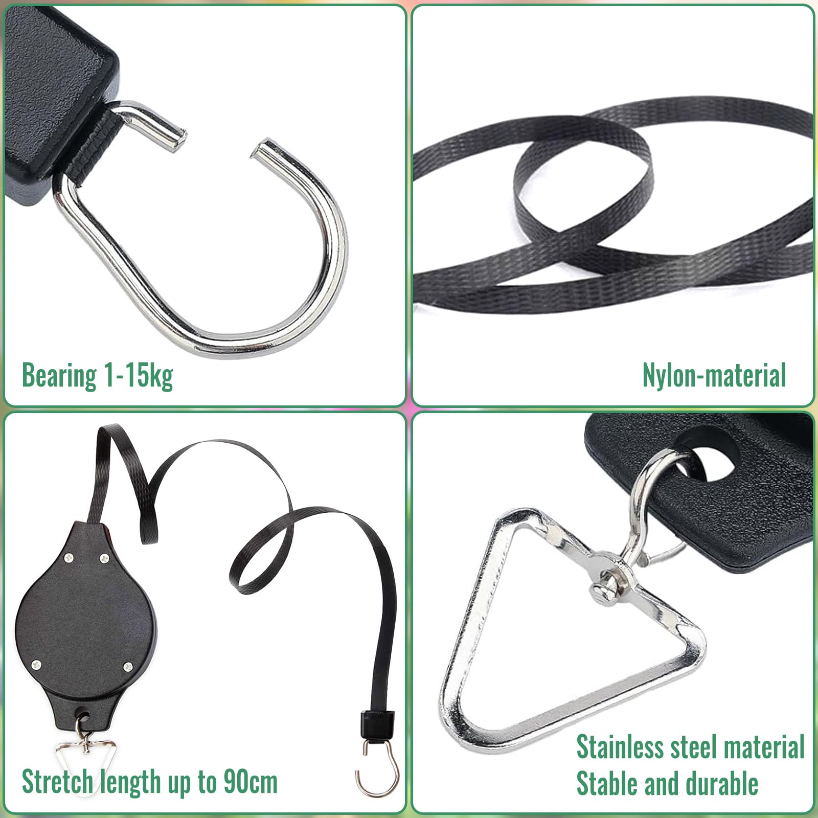Srup 2 Pieces Hanging Plant Basket Pulley, Plant Pulley Retractable Hanger, Plant Pulley Retractable - Image 2
