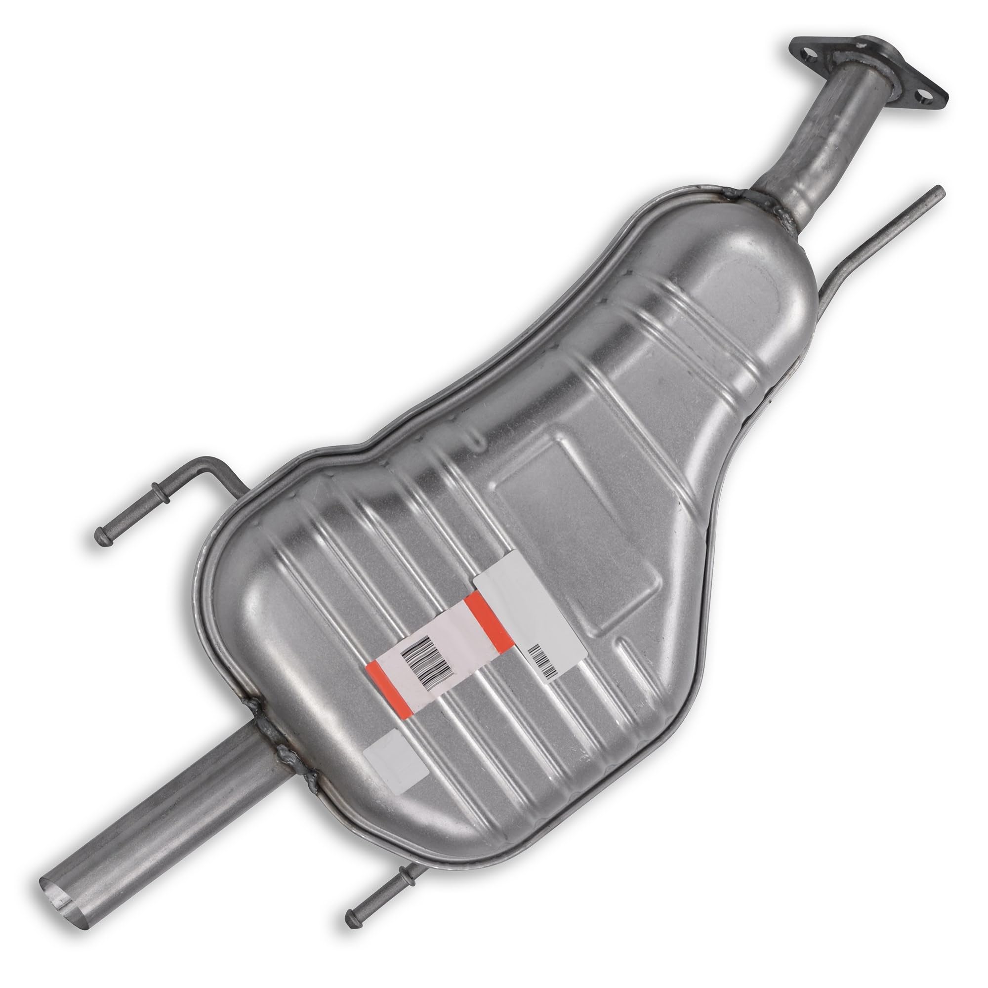 BESTPRICE Auspuff Schalldämpfer Set 1x Mittelschalldämpfer, 1x Endschalldämpfer, mit Montagematerial Kompatibel mit OPEL ASTRA G CC (T98)
