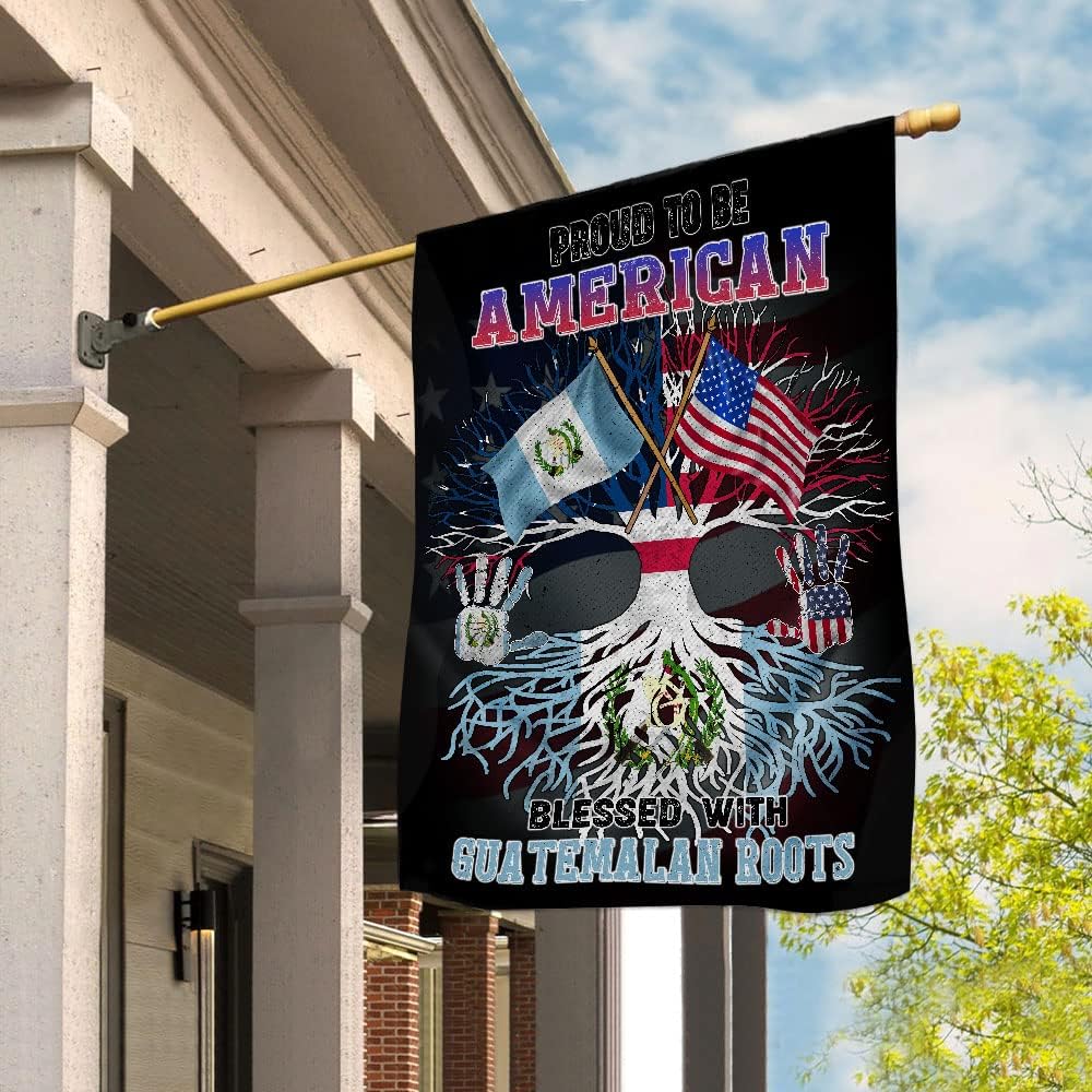 Flag Proud American Grown Guatemalan Root U.S.A Guatemala Friendship House Flag (29.5" x 39.5")-USA Flags Premium Polyester-Decorative Indoor Outdoor Flag
