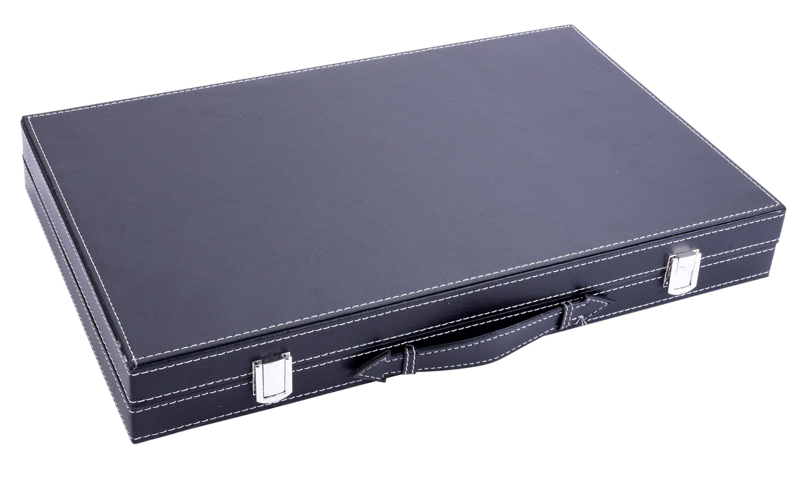 Engelhart - 250516 - Backgammon 15 Pouces - 36 x 48 cm Ouvert - Valise en Simili Cuir & Feutre - Rouge/Noir/Blanc - Jeu de Stratégie - Jeu de Backgammon