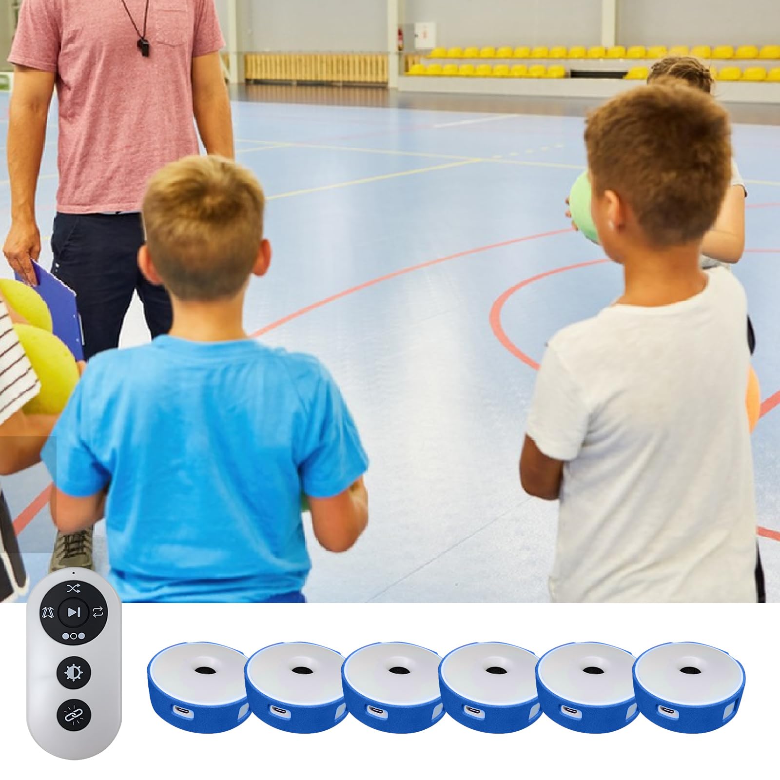 Lumières d'entraînement à réaction, 4 couleurs, kit de lampes d'entraînement à réaction agile, avec 4 modes, télécommande, chargeur USB, lumière de réaction de fitness pour l'entraînement