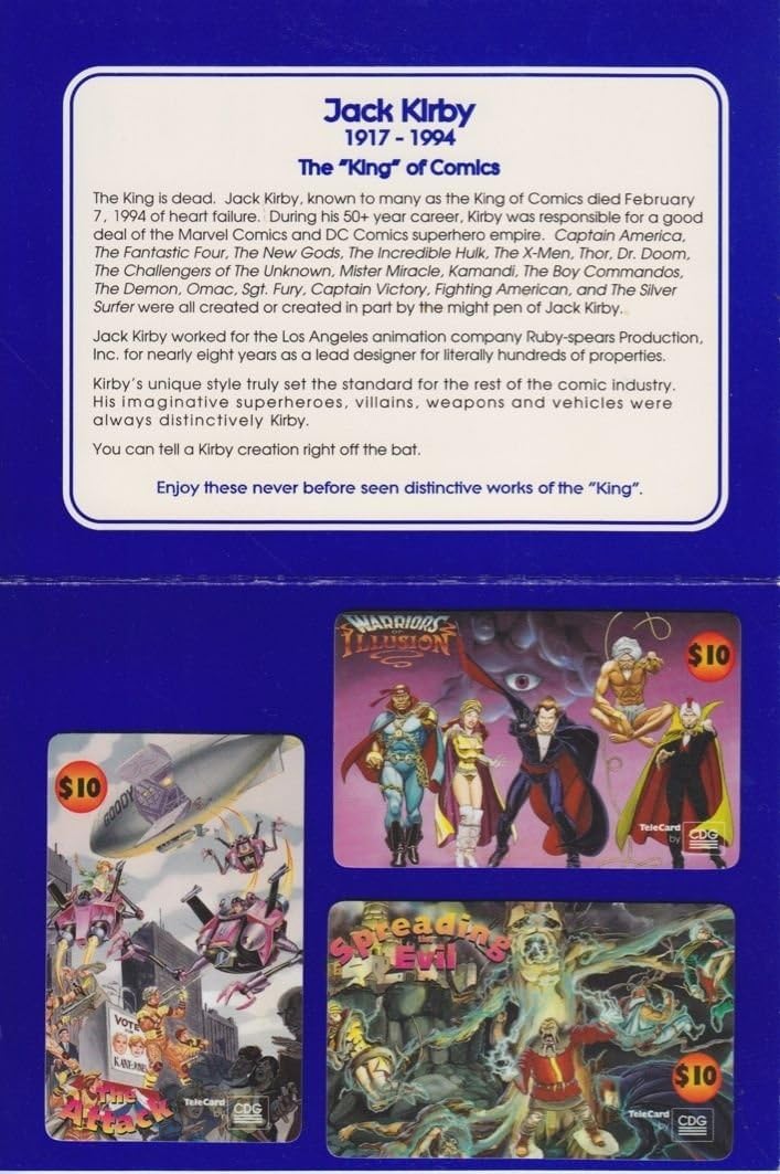 UNSEEN WORKS OF JACK KIRBY KING SERIES 2 w/3 $10 PHONE CARDS in FOLDER