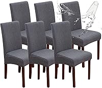 Vista 27 de Genina Fundas impermeables para sillas de comedor, fundas elásticas de jacquard para sillas de comedor, extraíbles y lavables, protector de silla