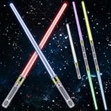 7 Colors Changing Light Saber&comma; Extendable FX Sound with Motion Sensor&comma; Galaxy War Fighter Sword Toy for Kids&comma; Halloween Xmas Birthday Present&lpar;2 Pack&rpar;