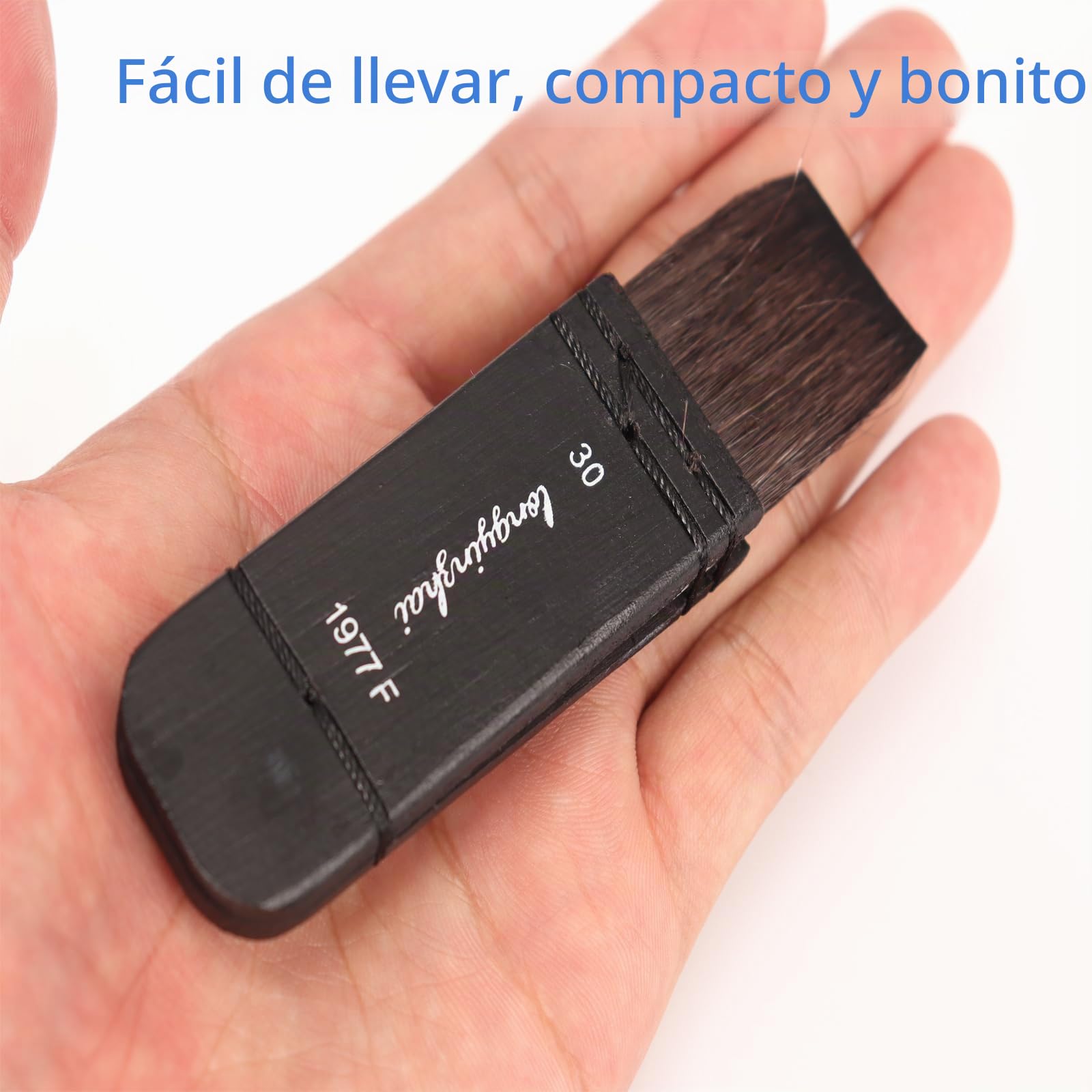 Juego de cepillos de merluza de 4 (20,30,40,50) - Cepillos de acuarela mezcla de ardilla - Mango corto de abedul teñido - Ideal para lavados (Ferroso, Tamaño pequeño (ropa, etc.))