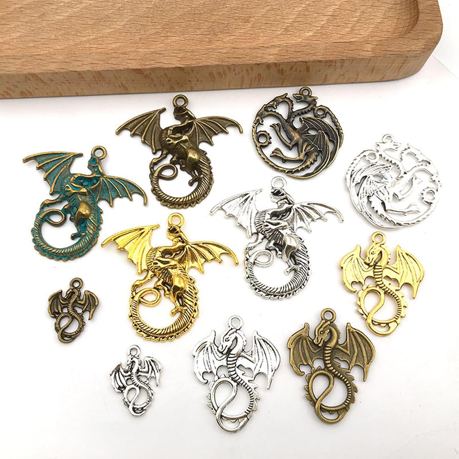 30Pieces Craft Supplies Mixed Flying Dragon Charms Pendants Beads Charms Pendants for Jewelry Making Necklace Bracelet Accessaries - Image 4
