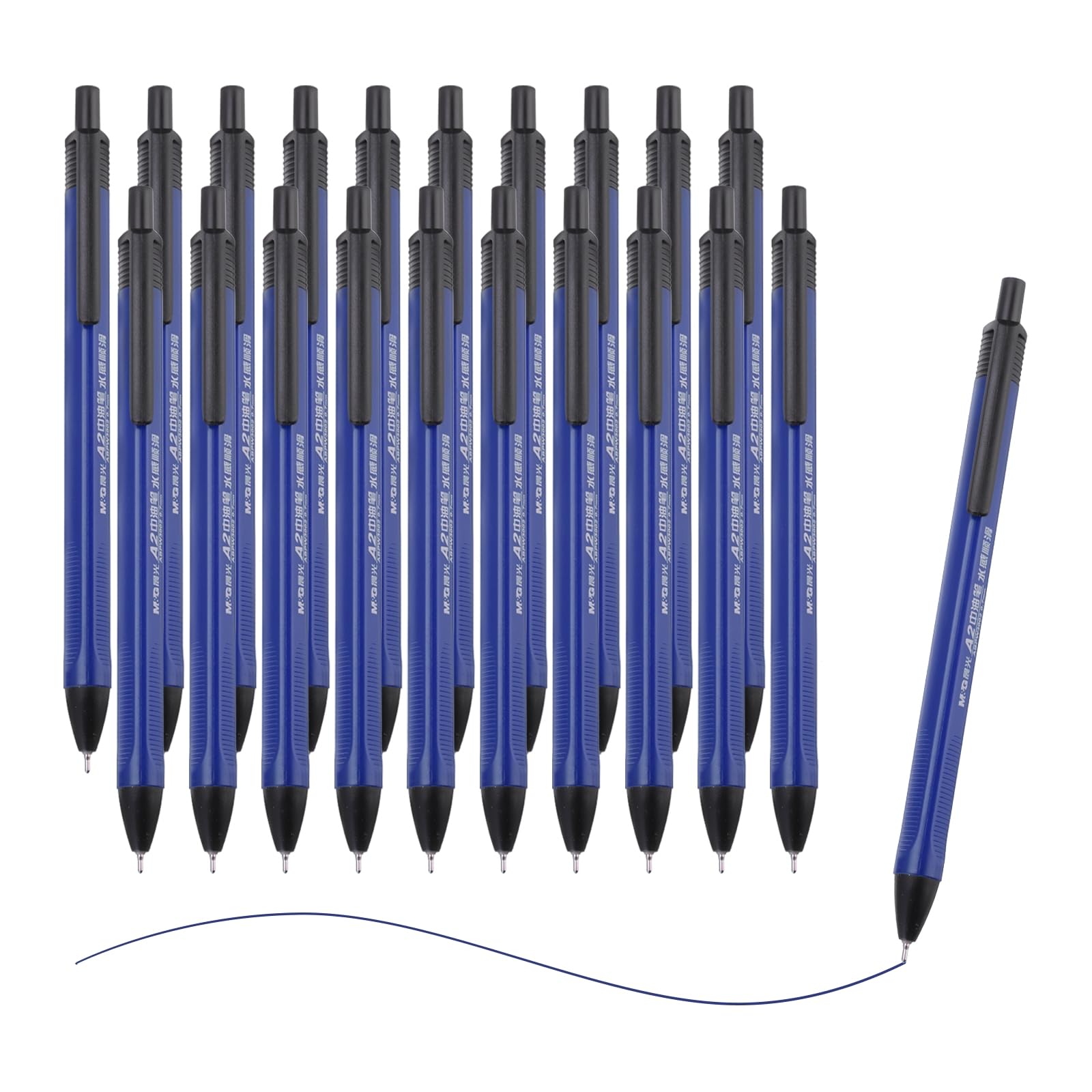 PATIKIL Ballpoint Pen, 20Pcs 0.7mm Blue Ink Retractable Fine Point Click Ball Point Pen Writing Supplies for Journal Home Office, Blue