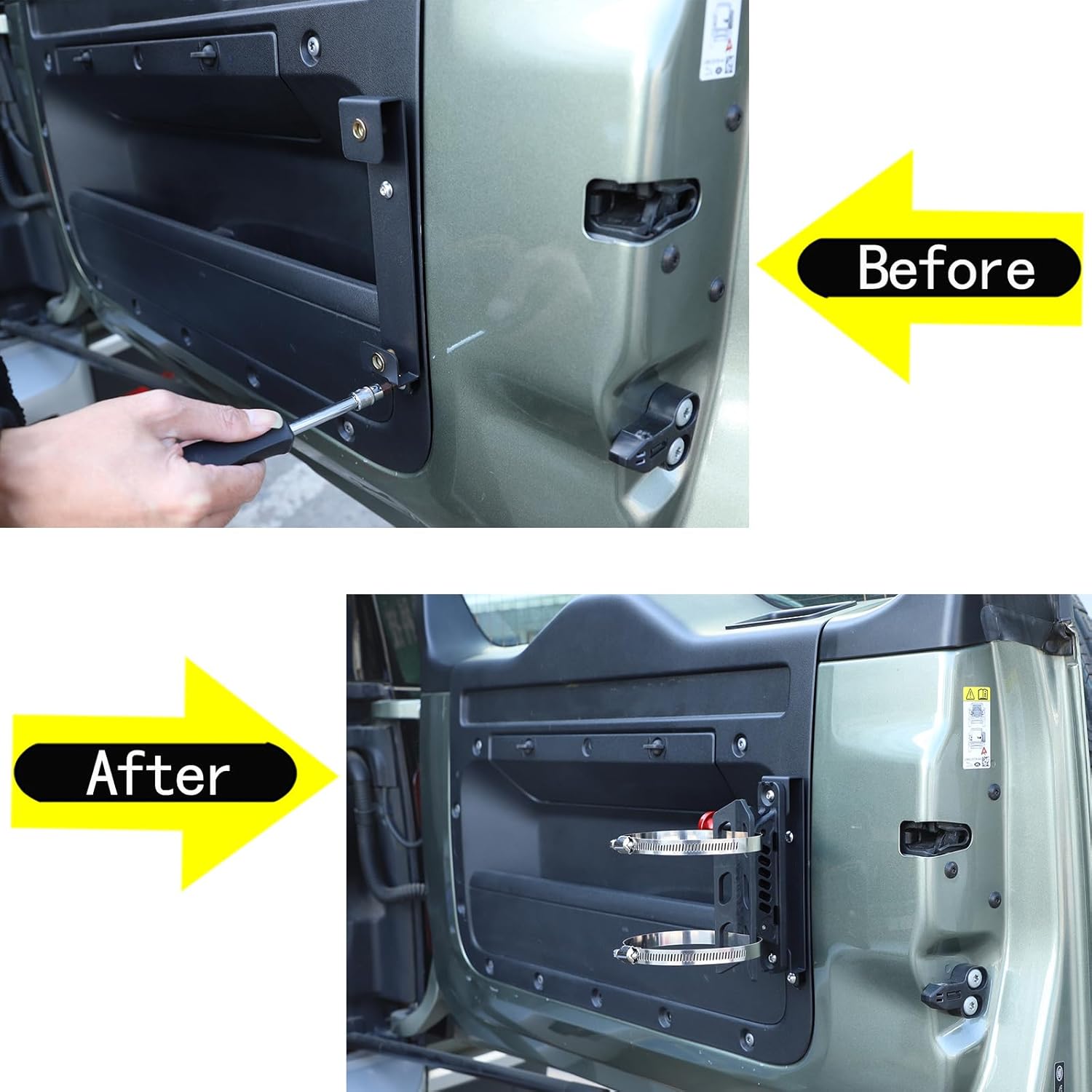 PIUGILH Tailgate Fire Extinguisher Mount Bracket Compatible with Land Rover Defender 2020-2023, Adjustable Roll Bar Fire Extinguisher Mount Holder, Aluminum, Quick Release