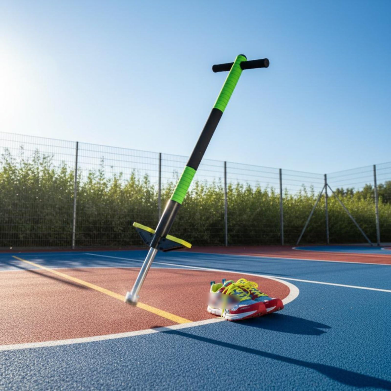 Pogo Sauterelle Enfant Jouet Saut Bâton Sauter Appareil Sautant avec Structure et Ressort Réactif pour Renforcement du Tronc Convient au Jardin Parc Loisirs, Moderne, Sportif