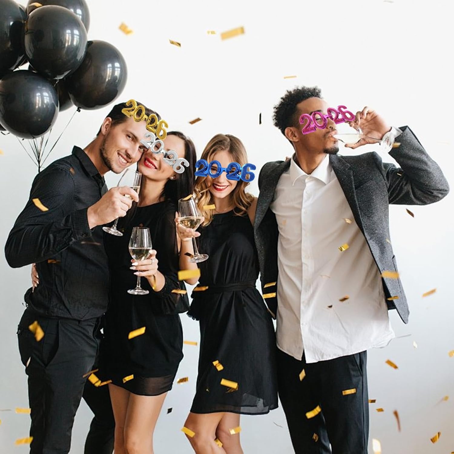 4 Pack 2026 Happy New Year Party Glasses Funny Fancy Sunglasses New Year’s Eve Party Favors for Teens & Adults Only - Image 7