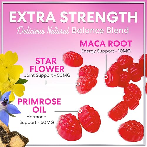 Miniatura 7 de Suplementos para la menopausia para mujeres, apoyo natural completo para sofocos suaves y sudores nocturnos, gomitas de alivio de la menopausia