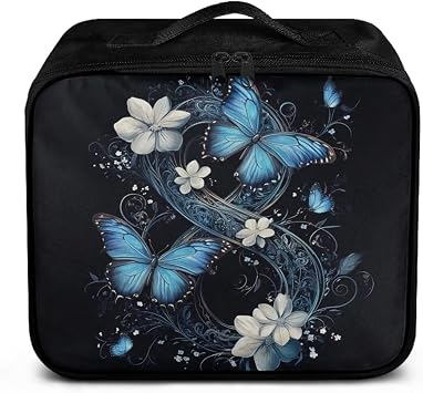 Rnyleeg First Aid Kit for Women Butterfly Flower Printed Empty Emergency Medical Kit for Home Portable Medicine Organizer Bag