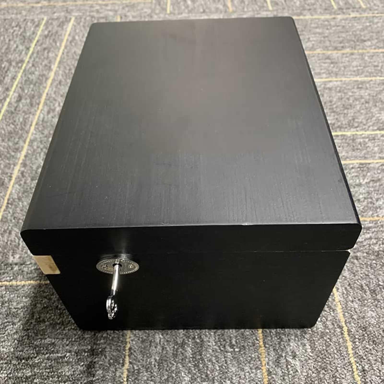 Baúl de almacenamiento de bambú con cerradura, separadores organizadores extraíbles y bandeja móvil, caja de almacenamiento de madera