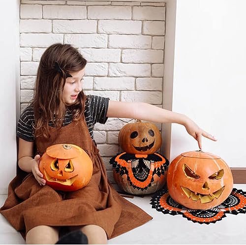 Miniatura 6 de Una pieza de 20 x 17 pulgadas, diseño de piña de Halloween, para tocadores y mesas auxiliares, manualidades, manteles individuales desechables,