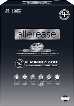 AllerEase Platinum Zip-Off Top Waterproof Mattress Protector Full