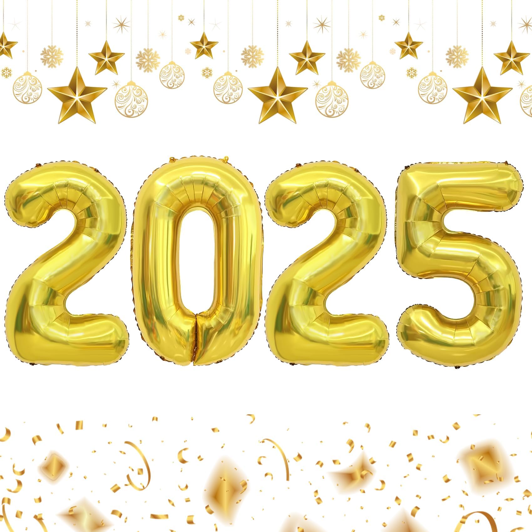 2025 Balloons, 40 Inch 2025 Number Balloons, 2025 Gold Balloons, Large Foil Graduation Balloons Number for Graduations Decorations Class of 2025, Birthday, Home Office Anniversary Party Decorations