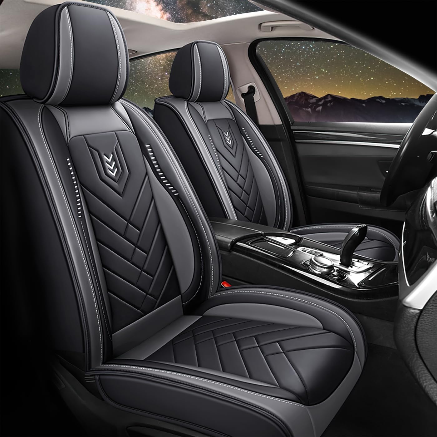 Car Seat Covers for Ford Explorer 2011-2025 | Car Seat Covers Front Seats | Seat Cover Easy to Install (Front Seat, Black Gray)
