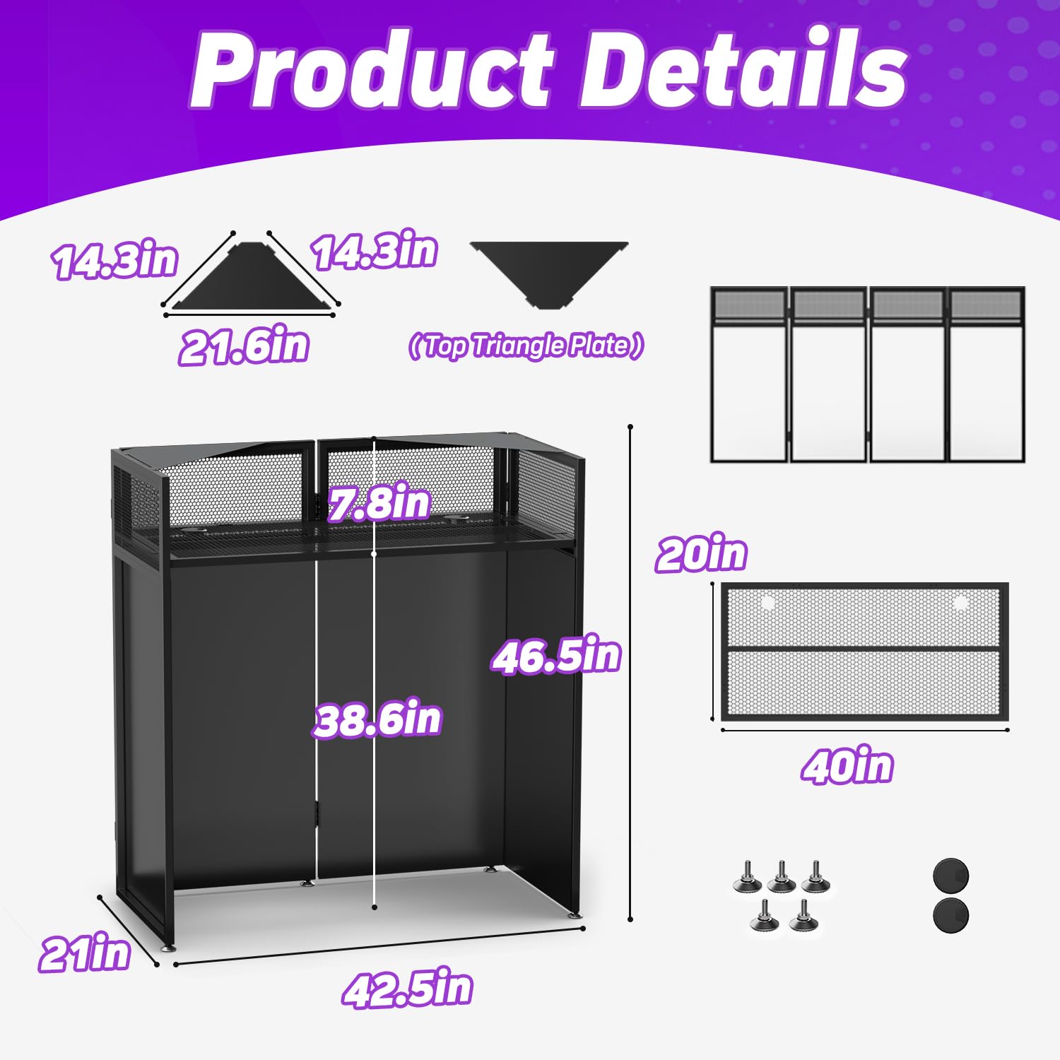 Amazon.com: YooKoo Foldable DJ Booth with Two Top Trays, Tool-Free